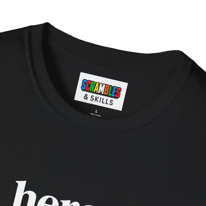 Here For The Solve - Rubik's Cube Art Unisex Graphic Softstyle T-Shirt