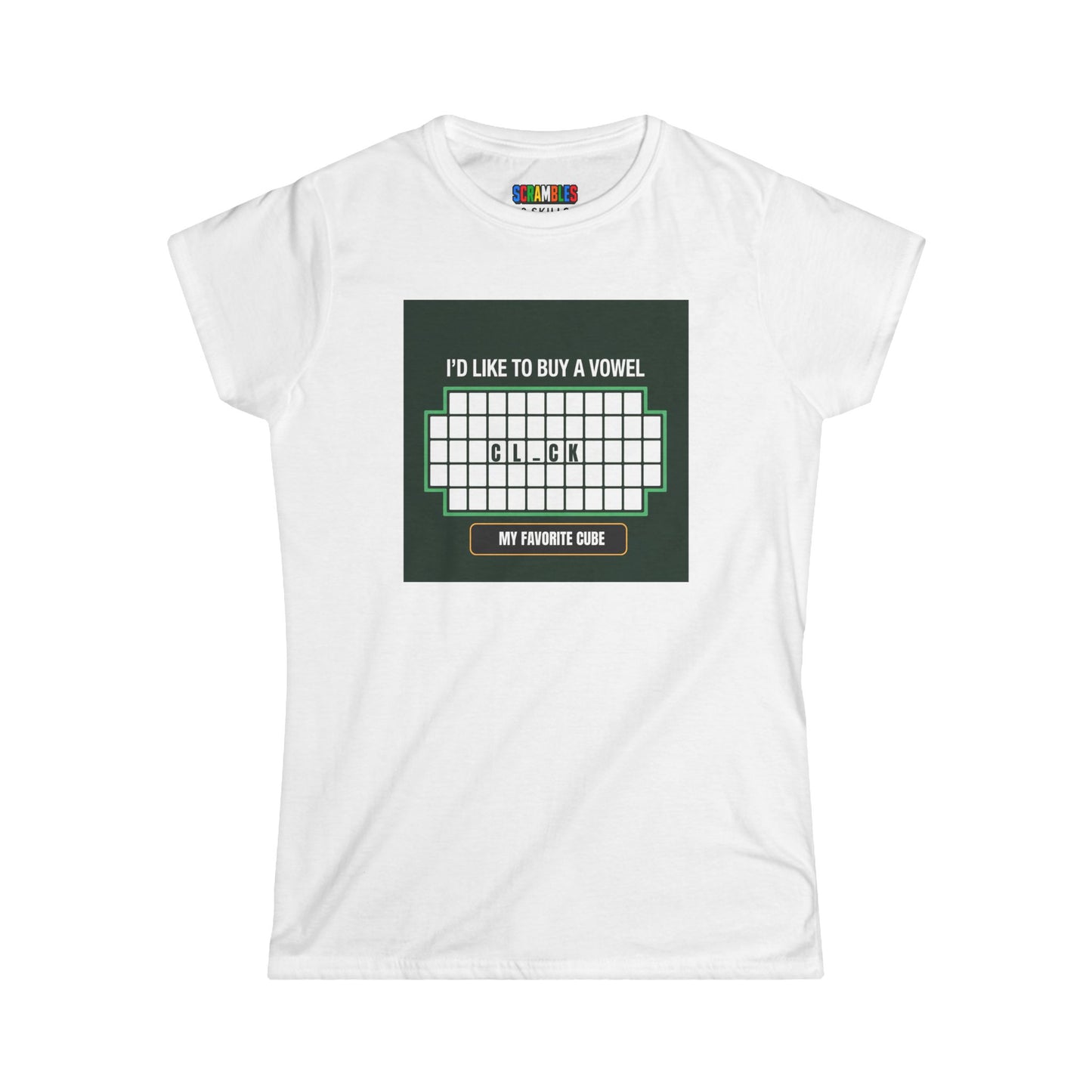 Clock - Vowel  - Rubik's Cube Art Women's Softstyle T-Shirt