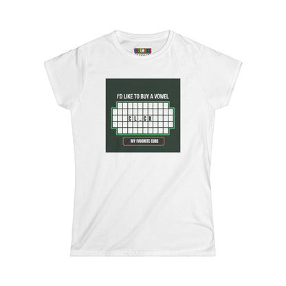 Clock - Vowel  - Rubik's Cube Art Women's Softstyle T-Shirt