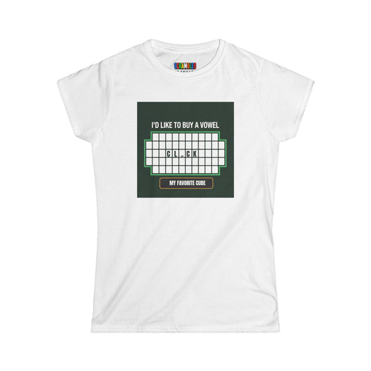 Clock - Vowel  - Rubik's Cube Art Women's Softstyle T-Shirt