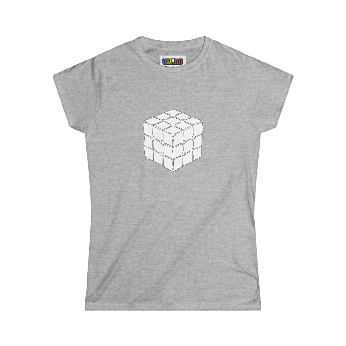 3x3 Doodle - Rubik's Cube Art  Women's Softstyle T-Shirt