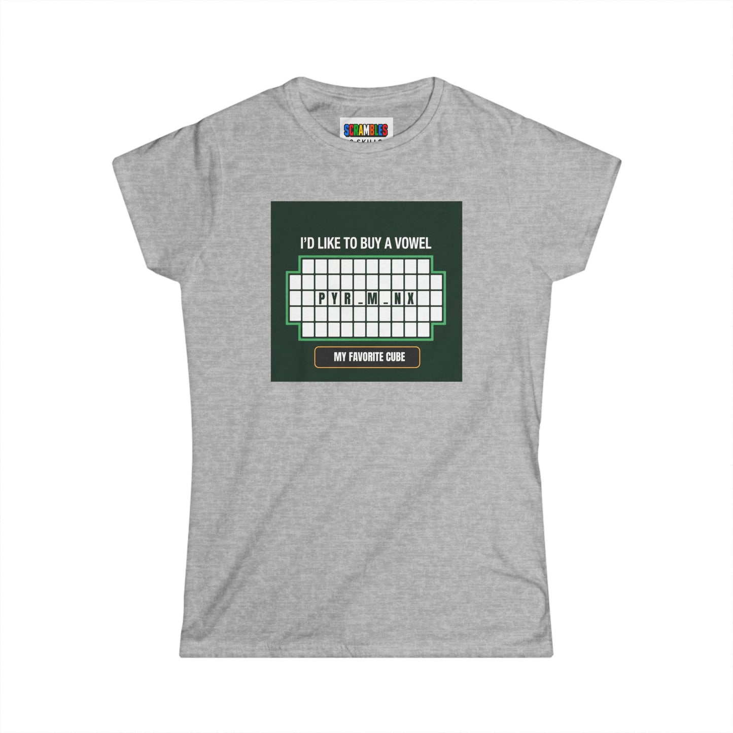 Pyraminx Vowel  - Rubik's Cube Art Women's Softstyle T-Shirt