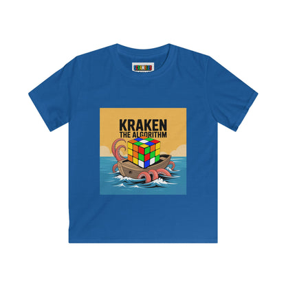 Kraken The Algorithim - Rubiks Cube Kids Softstyle Tee