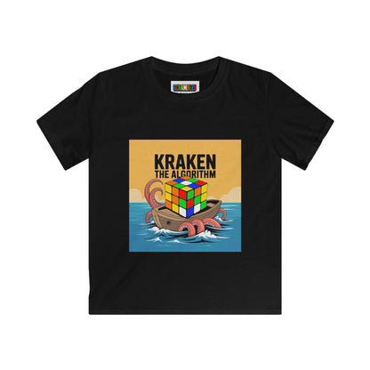 Kraken The Algorithim - Rubiks Cube Kids Softstyle Tee