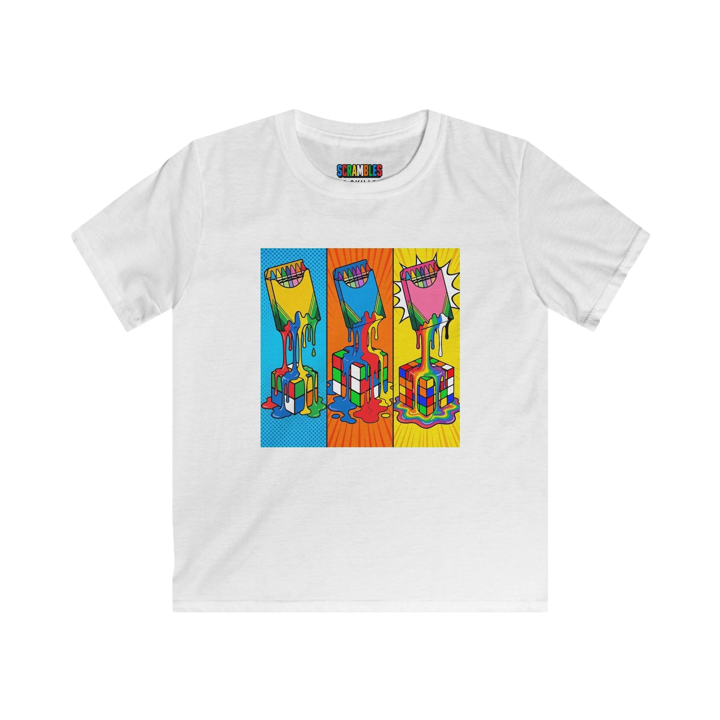 Rubik's Cube Shirt - Color Melt Kids Softstyle Tee