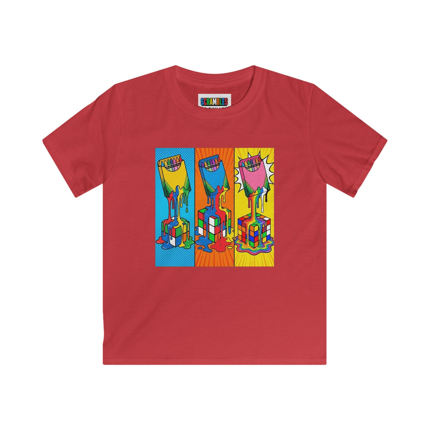 Rubik's Cube Shirt - Color Melt Kids Softstyle Tee