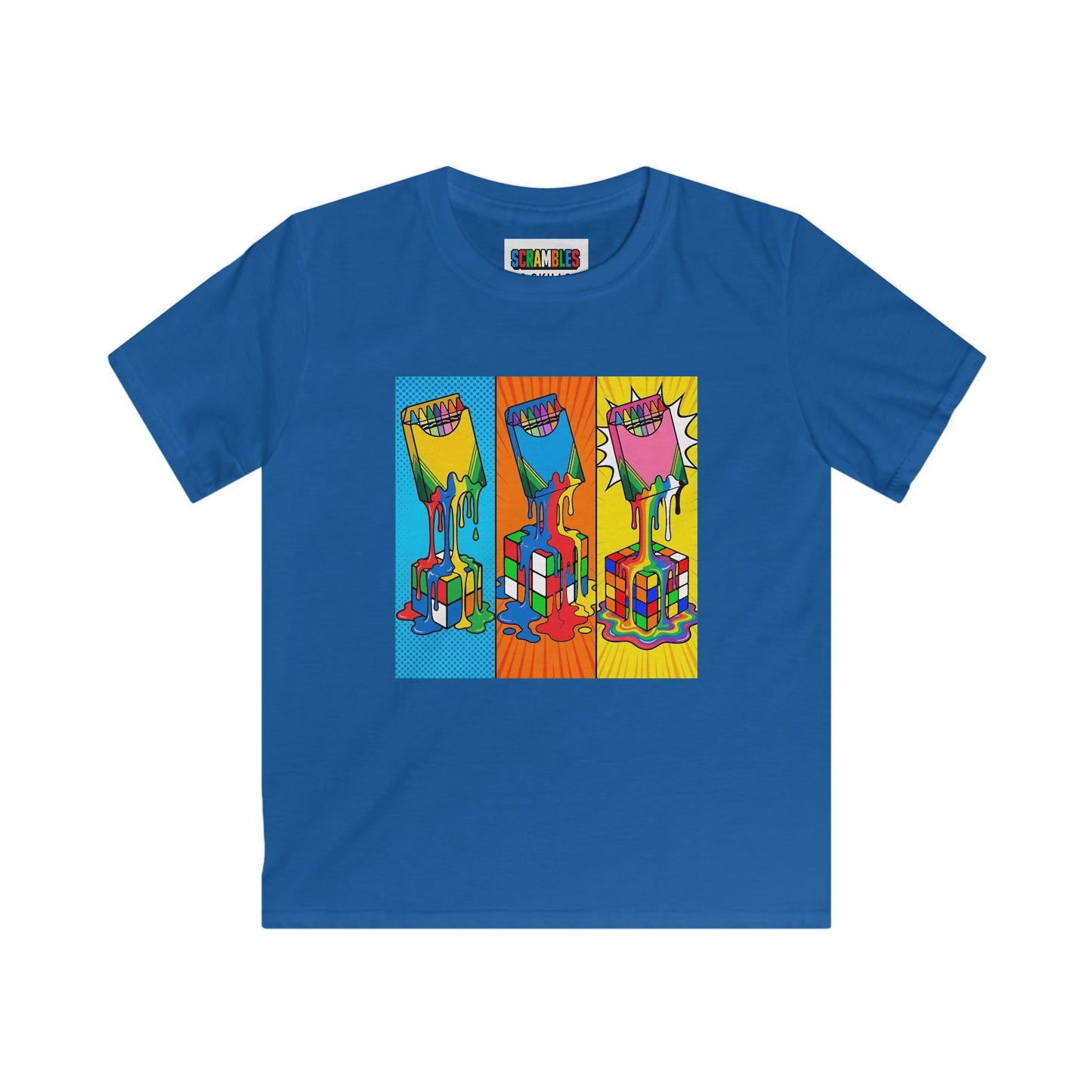 Rubik's Cube Shirt - Color Melt Kids Softstyle Tee