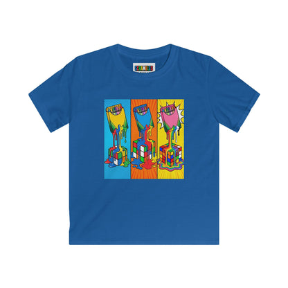 Rubik's Cube Shirt - Color Melt Kids Softstyle Tee
