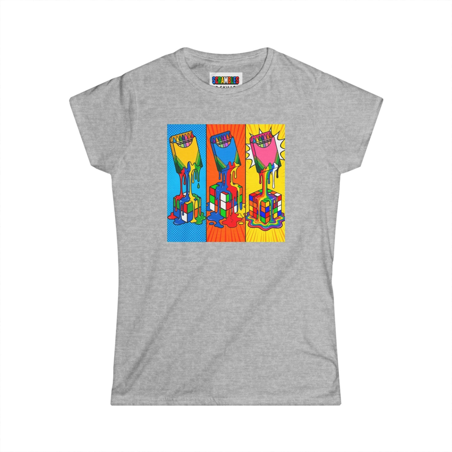 Rubik's Cube Shirt - Color Melt Women's Softstyle T-Shirt| Fun Cubing Shirt