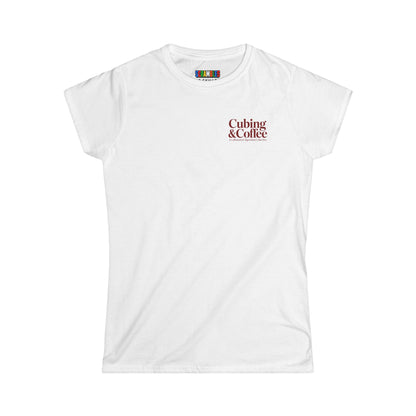 Cubing & Coffee (Subtle)  Rubik's Cube Art Women's Softstyle T-Shirt