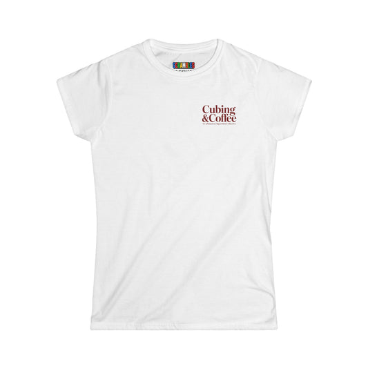 Cubing & Coffee (Subtle)  Rubik's Cube Art Women's Softstyle T-Shirt
