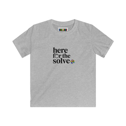 Here For The Solve - Rubik's Cube Art  Kids Softstyle Tee