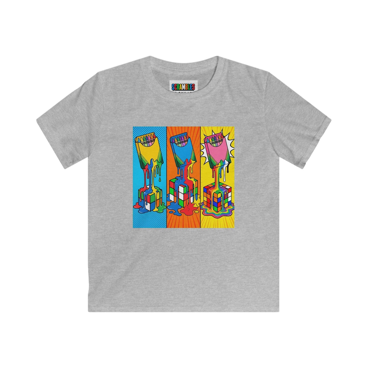 Rubik's Cube Shirt - Color Melt Kids Softstyle Tee