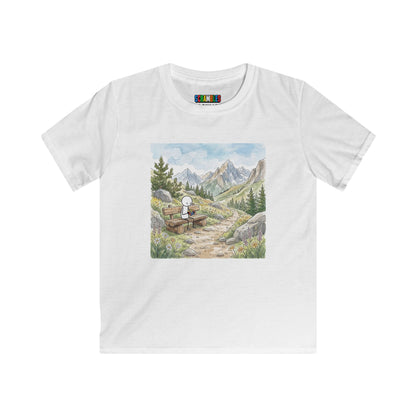 Mountain Watercolor - Rubik's Cube Art  Kids Softstyle Tee