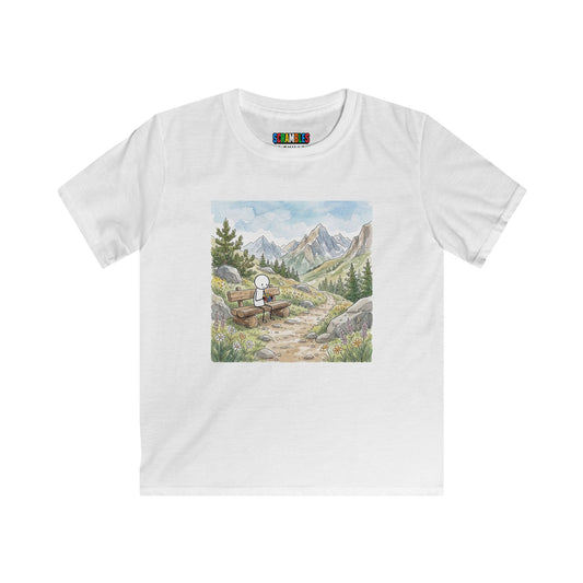 Mountain Watercolor - Rubik's Cube Art  Kids Softstyle Tee