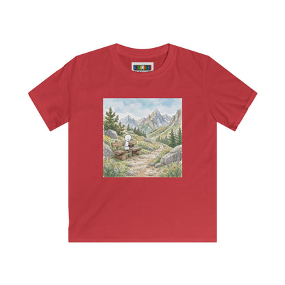 Mountain Watercolor - Rubik's Cube Art  Kids Softstyle Tee