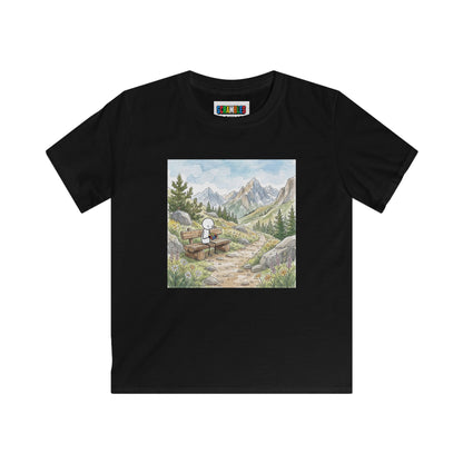 Mountain Watercolor - Rubik's Cube Art  Kids Softstyle Tee