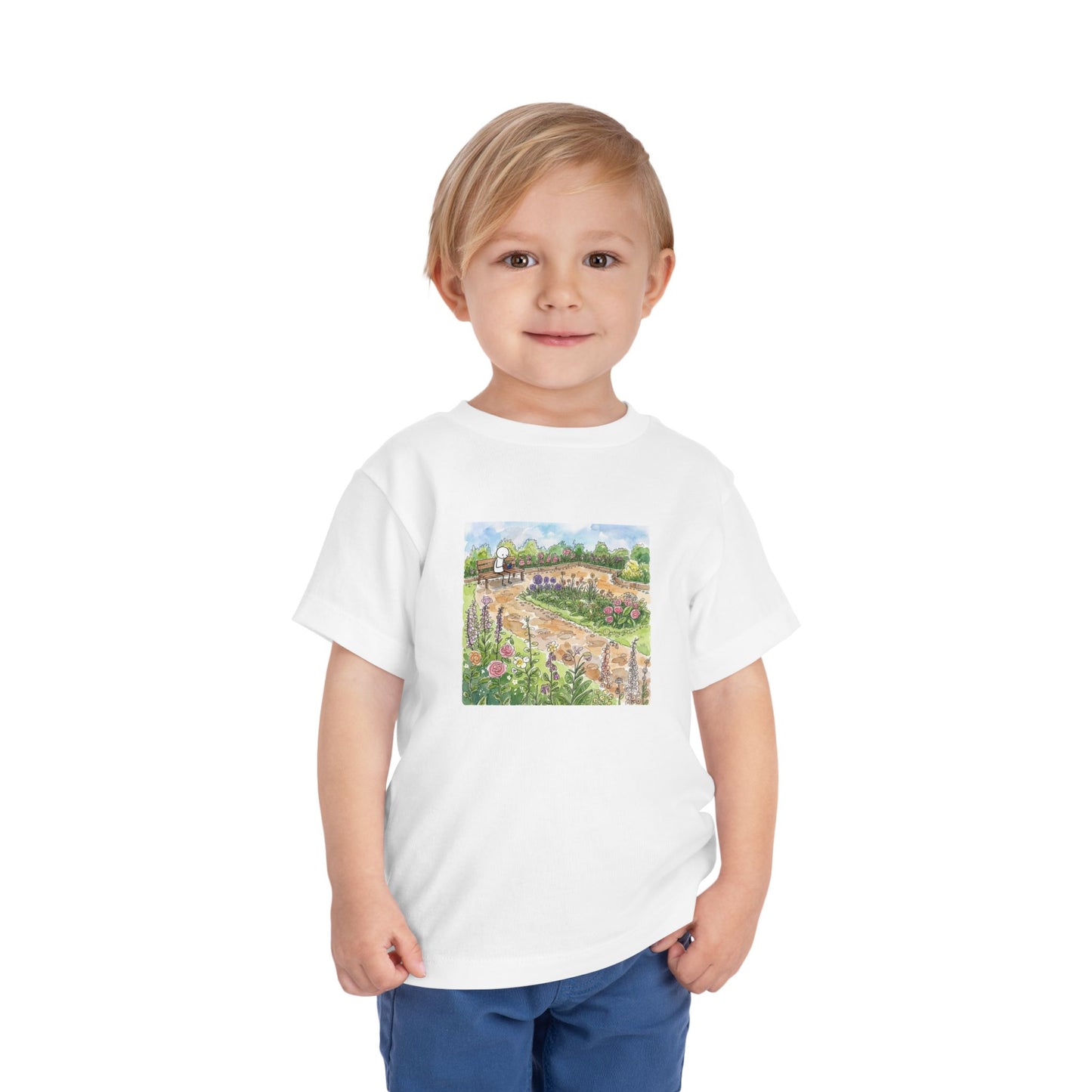 Garden Watercolor  - Rubik's Cube Art Toddler Short Sleeve T-Shirt