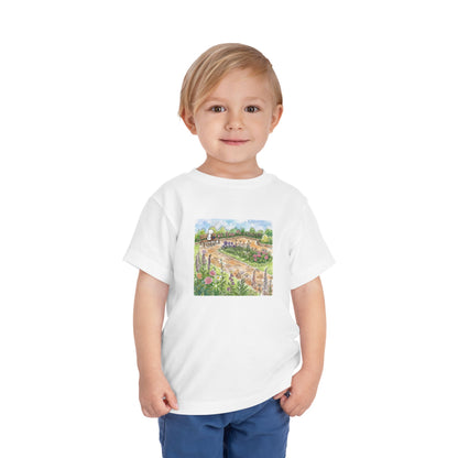 Garden Watercolor  - Rubik's Cube Art Toddler Short Sleeve T-Shirt