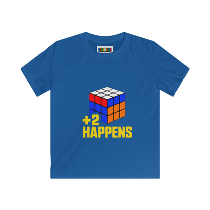 +2 Happens  - Rubik's Cube Art Kids Softstyle Tee