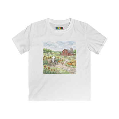 Farm Watercolor - Rubik's Cube Art  Kids Softstyle Tee