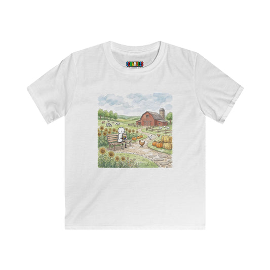 Farm Watercolor - Rubik's Cube Art  Kids Softstyle Tee