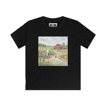 Farm Watercolor - Rubik's Cube Art  Kids Softstyle Tee