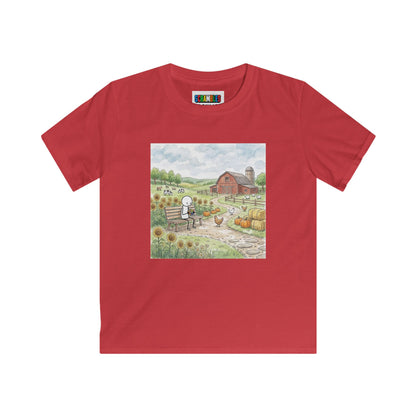 Farm Watercolor - Rubik's Cube Art  Kids Softstyle Tee