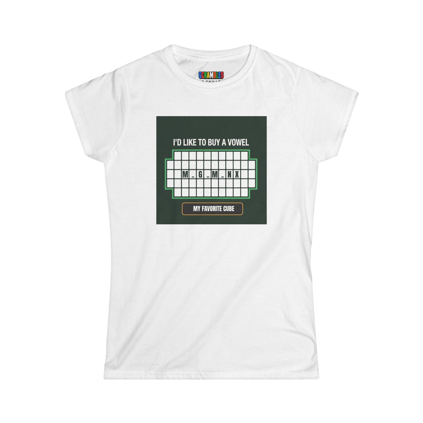 Megaminx Vowel - Rubik's Cube Art Women's Softstyle T-Shirt