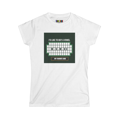 Megaminx Vowel - Rubik's Cube Art Women's Softstyle T-Shirt