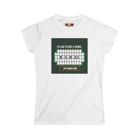 Megaminx Vowel - Rubik's Cube Art Women's Softstyle T-Shirt