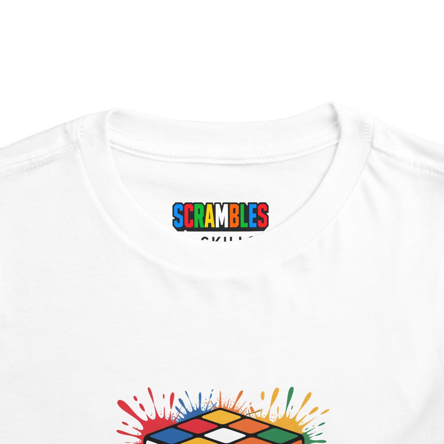 Scramble Splash  - Rubik's Cube Art Toddler Short Sleeve T-Shirt