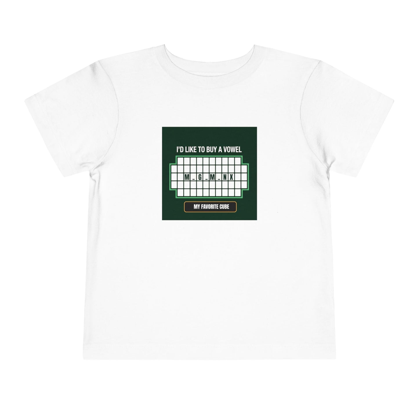 Megaminx Vowel - Rubik's Cube Art Toddler Short Sleeve T-Shirt