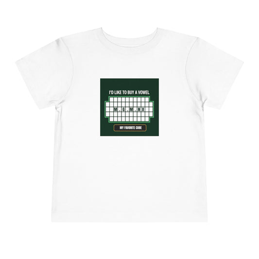 Megaminx Vowel - Rubik's Cube Art Toddler Short Sleeve T-Shirt