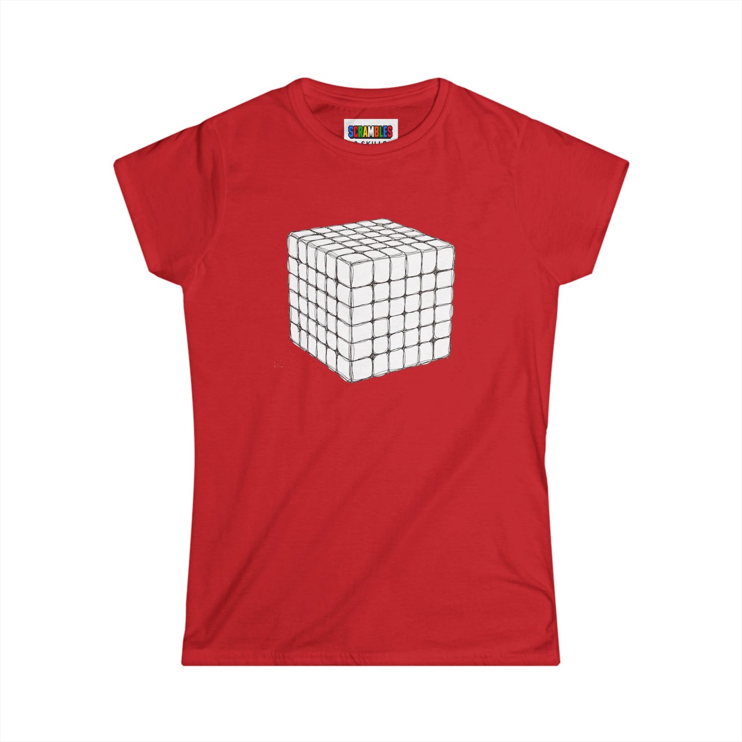 6x6 Doodle - Rubik's Cube Art  Women's Softstyle T-Shirt