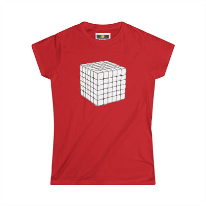 6x6 Doodle - Rubik's Cube Art  Women's Softstyle T-Shirt