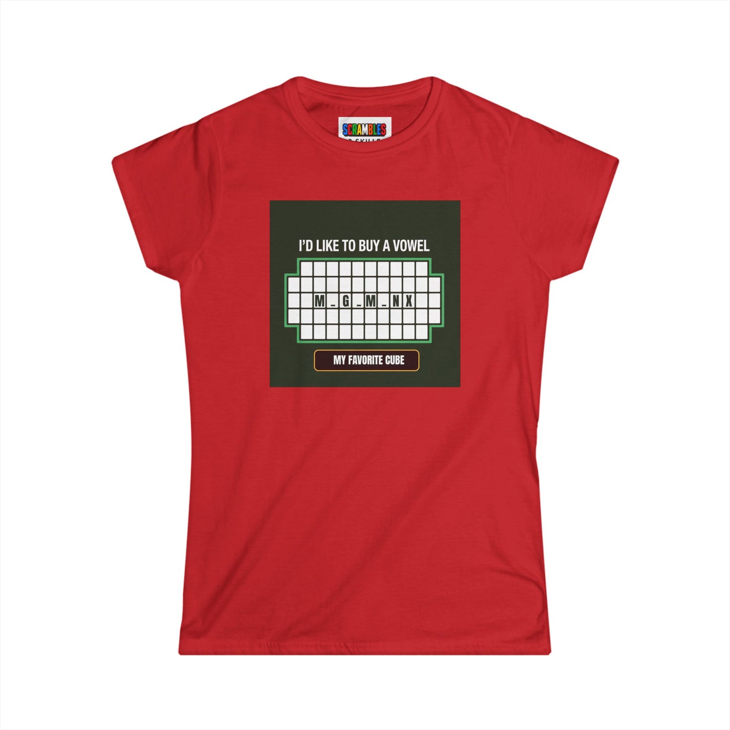 Megaminx Vowel - Rubik's Cube Art Women's Softstyle T-Shirt
