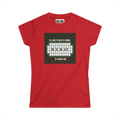 Megaminx Vowel - Rubik's Cube Art Women's Softstyle T-Shirt